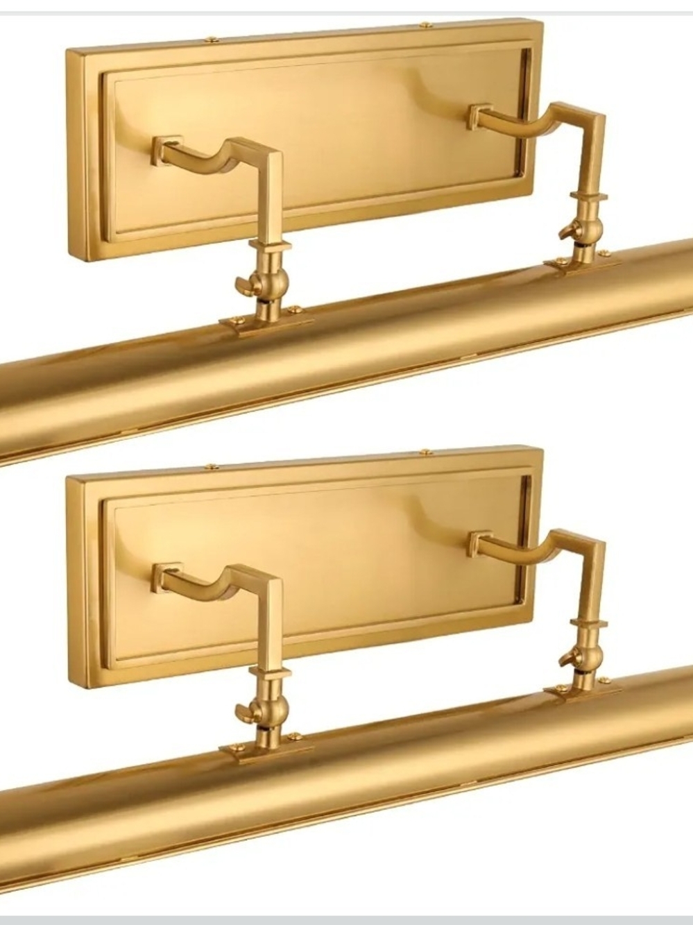 2 Pack 24" Gold Picture Lights Hardwired Dimmable 3-Light 2700K Adjustable